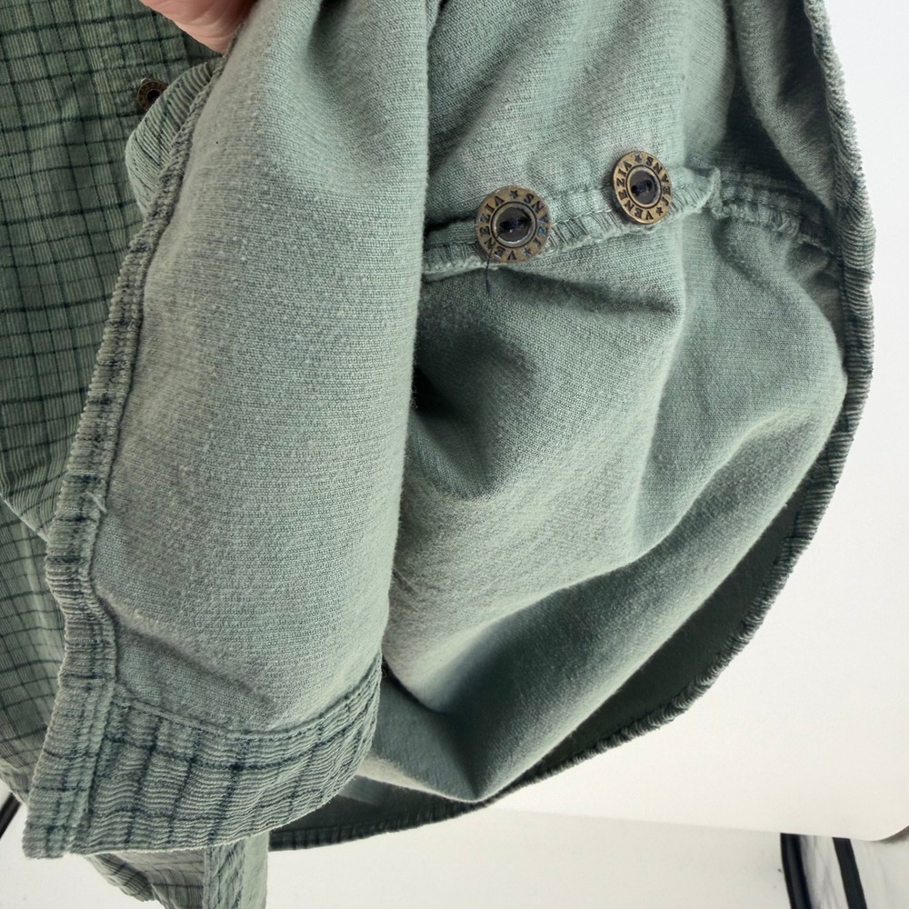 Venezia Button Down‎ Women 22/24 Green Plaid Corduroy Oversized Utility Grunge - Picture 6 of 6